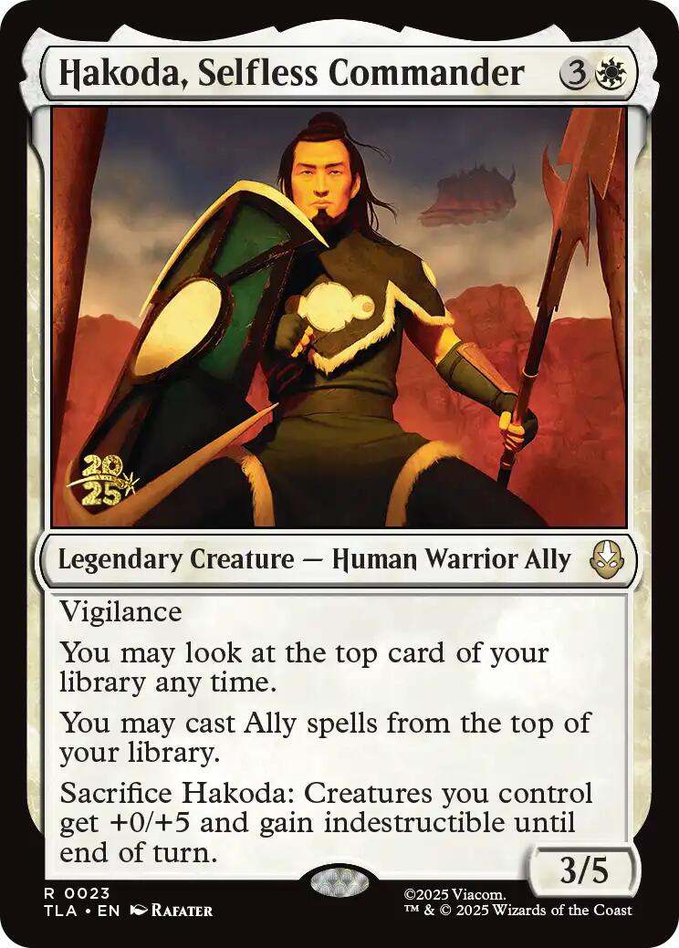 Hakoda, Selfless Commander [Avatar: The Last Airbender Prerelease Cards] | Good Games Modbury