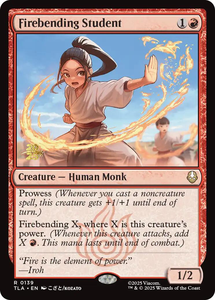 Firebending Student [Avatar: The Last Airbender Prerelease Cards] | Good Games Modbury