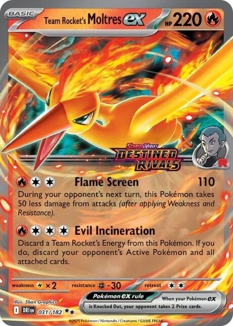 Team Rocket's Moltres ex (031/182) (Destined Rivals Stamp) [Miscellaneous Cards] | Good Games Modbury