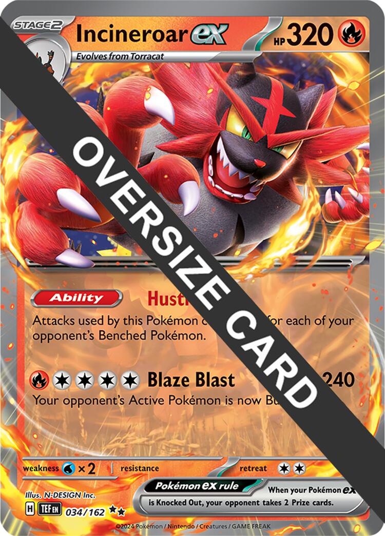 Incineroar ex (034/162) (Jumbo Card) [Scarlet & Violet: Temporal Forces] | Good Games Modbury