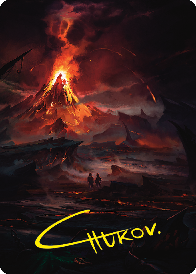 Valley of Gorgoroth Art Card (Gold-Stamped Signature) [The Lord of the Rings: Tales of Middle-earth Art Series] | Good Games Modbury