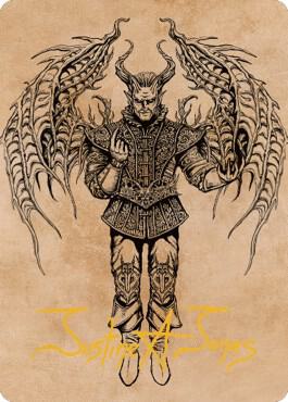 Raphael Fiendish Savior Art Card 75 81 Gold Stamped Signature 75 (Art Series: Commander Legends: Battle for Baldur's Gate)  | Good Games Modbury