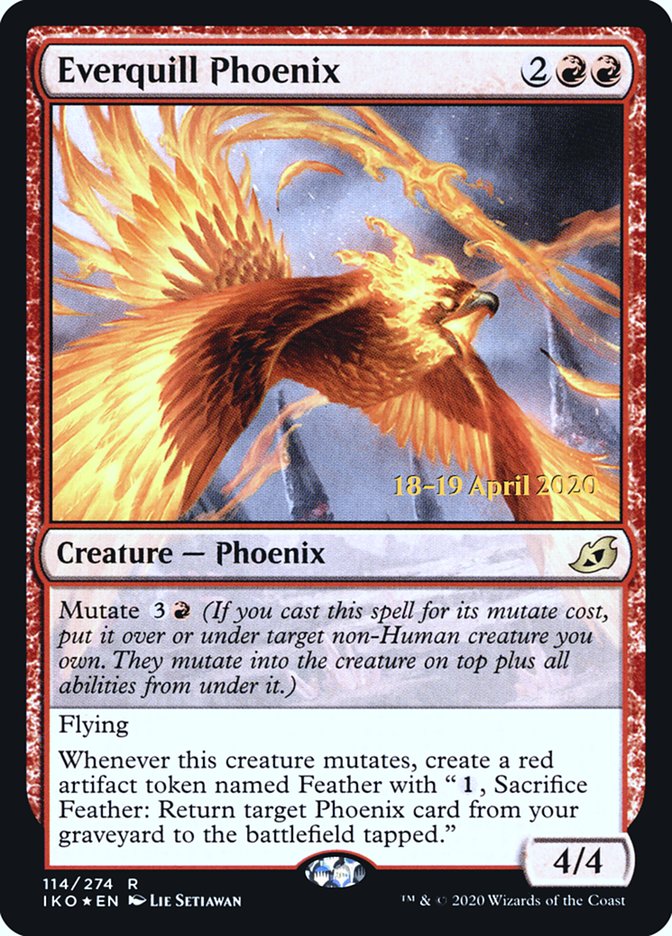 Everquill Phoenix [Ikoria: Lair of Behemoths Prerelease Promos] | Good Games Modbury