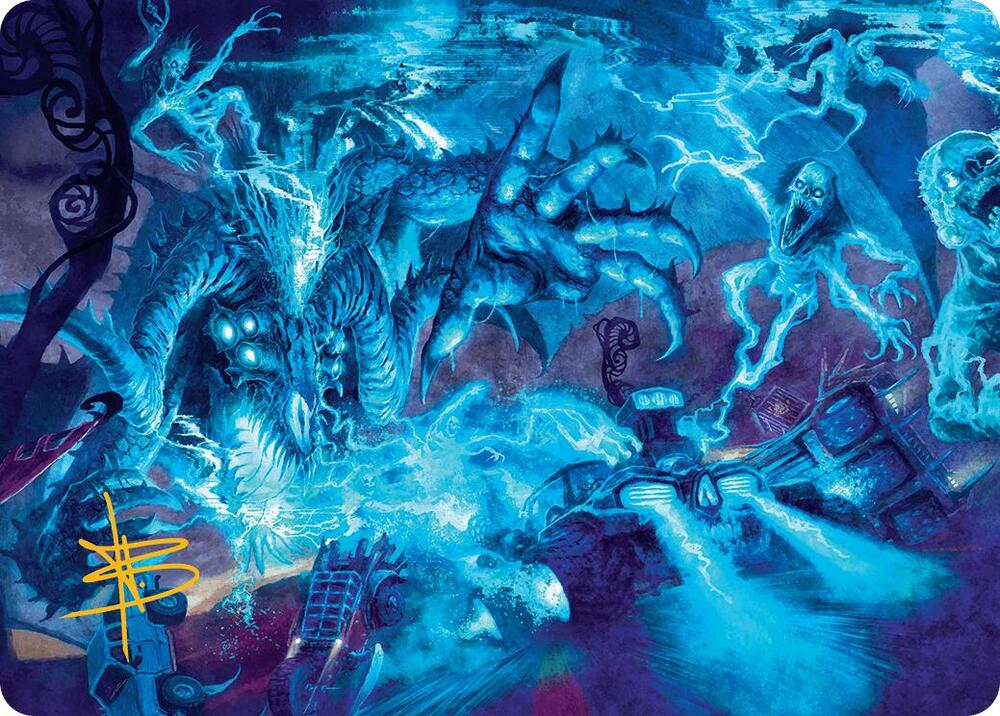The Speed Demon Art Card Gold Stamped Signature 18 (Art Series: Aetherdrift)  | Good Games Modbury