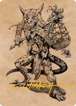 Taunting Kobold Art Card Gold Stamped Signature 57 (Art Series: Commander Legends: Battle for Baldur's Gate)  | Good Games Modbury
