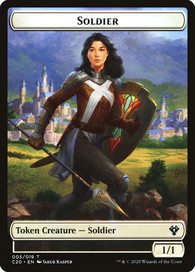 Human Soldier (005) // Drake Double-Sided Token [Commander 2020 Tokens] | Good Games Modbury