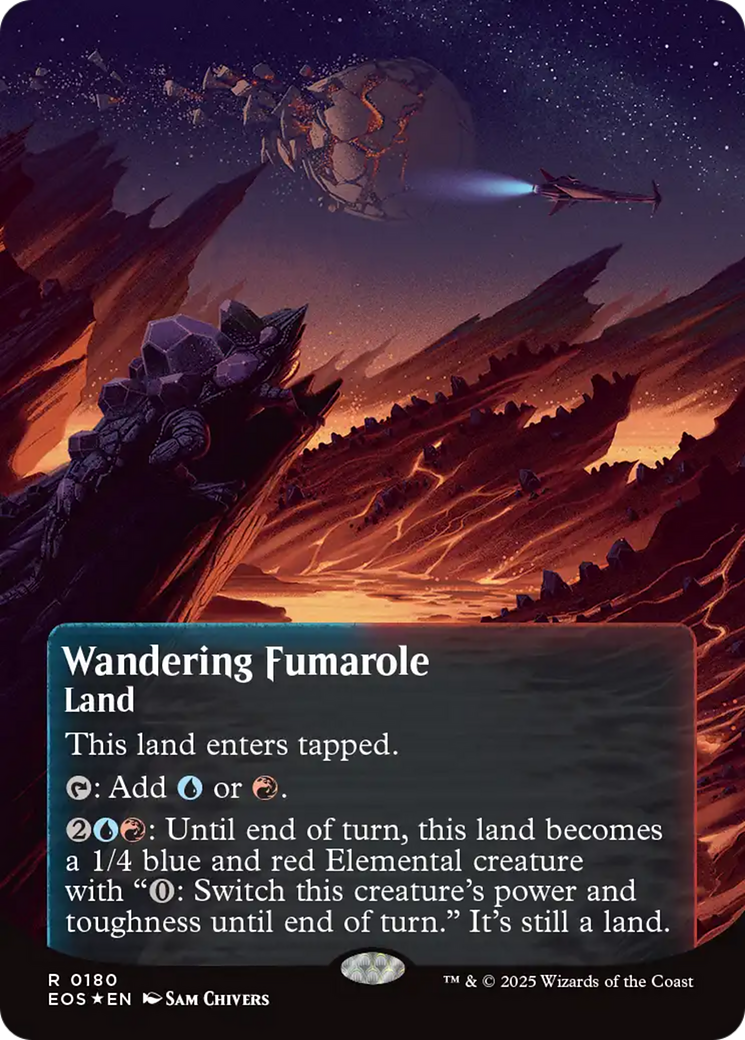 Wandering Fumarole (0180) (Borderless) (Galaxy Foil) [Edge of Eternities: Stellar Sights] | Good Games Modbury