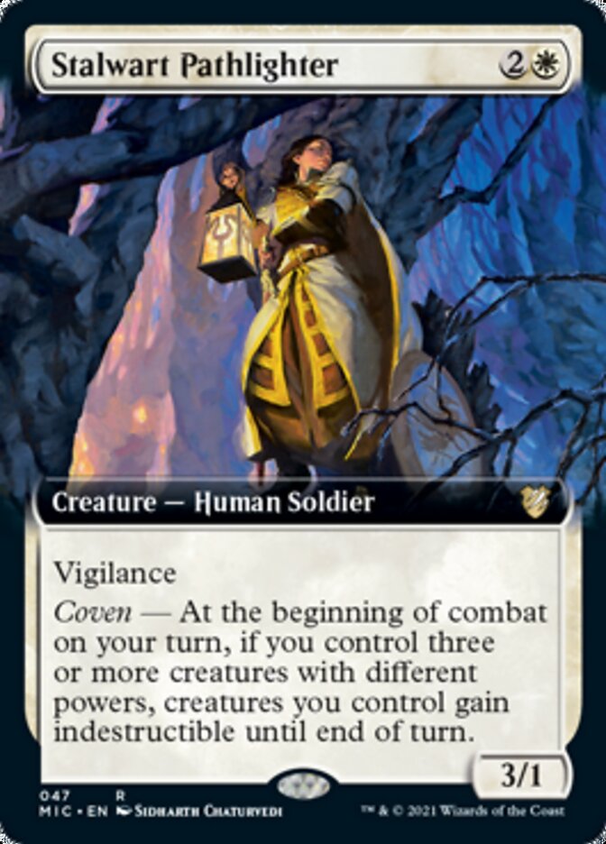 Stalwart Pathlighter (Extended Art) [Innistrad: Midnight Hunt Commander] | Good Games Modbury