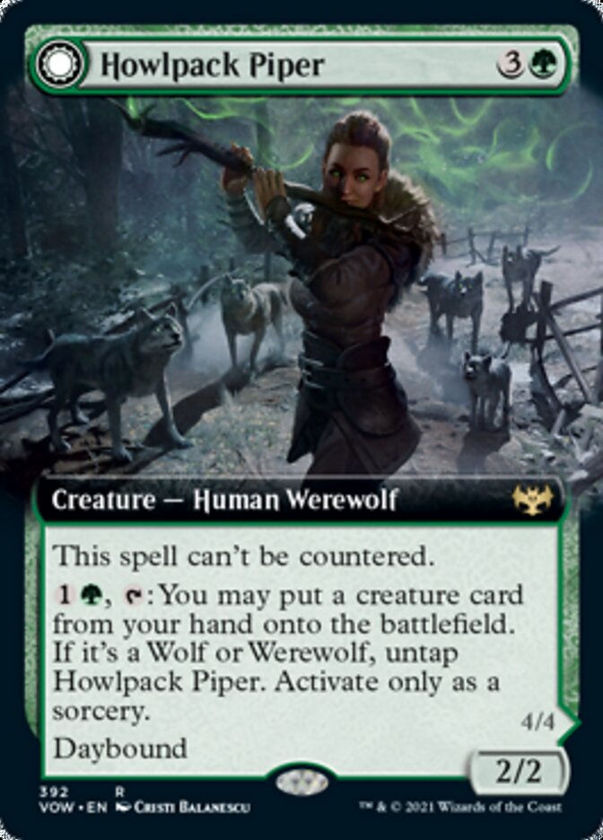 Howlpack Piper // Wildsong Howler (Extended Art) [Innistrad: Crimson Vow] | Good Games Modbury