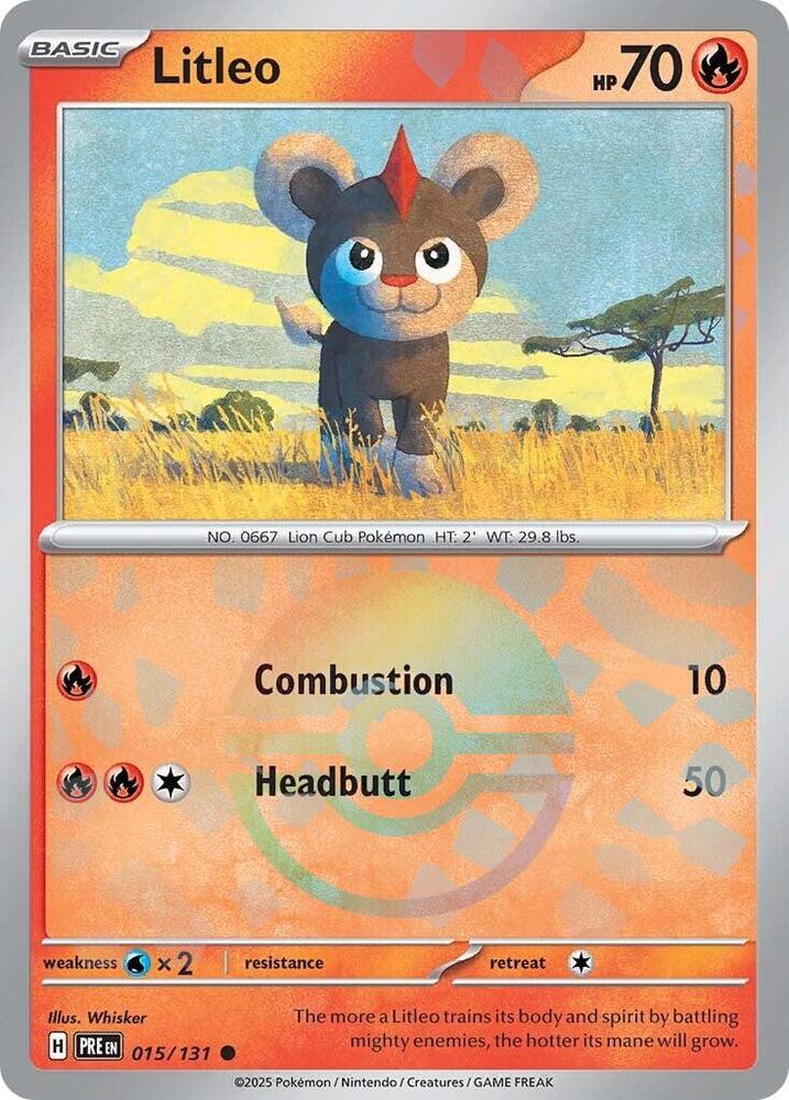 Litleo (015/131) (Poke Ball Pattern) [Scarlet & Violet: Prismatic Evolutions] | Good Games Modbury