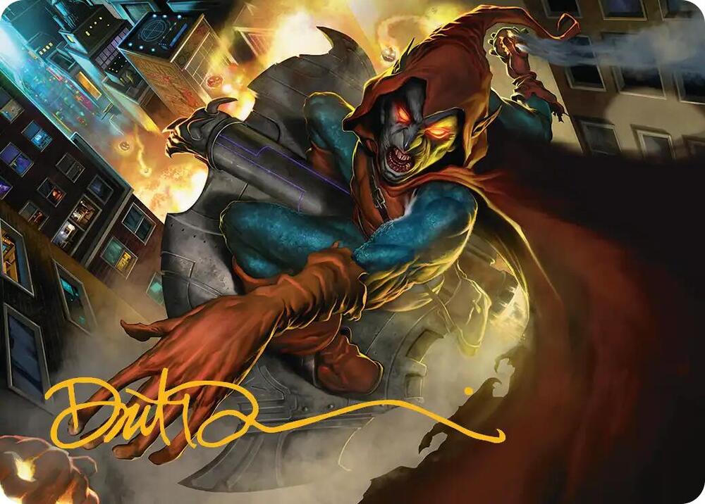 Hobgoblin Mantled Marauder Art Card Gold Stamped Signature 15 (Art Series: Marvel's Spider-Man)  | Good Games Modbury