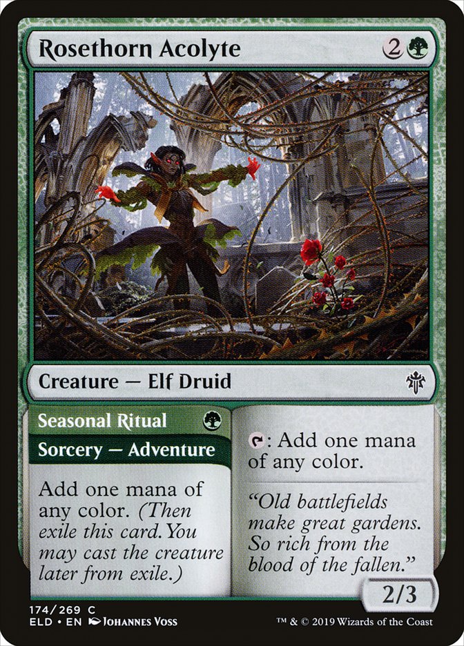 Rosethorn Acolyte // Seasonal Ritual [Throne of Eldraine] | Good Games Modbury