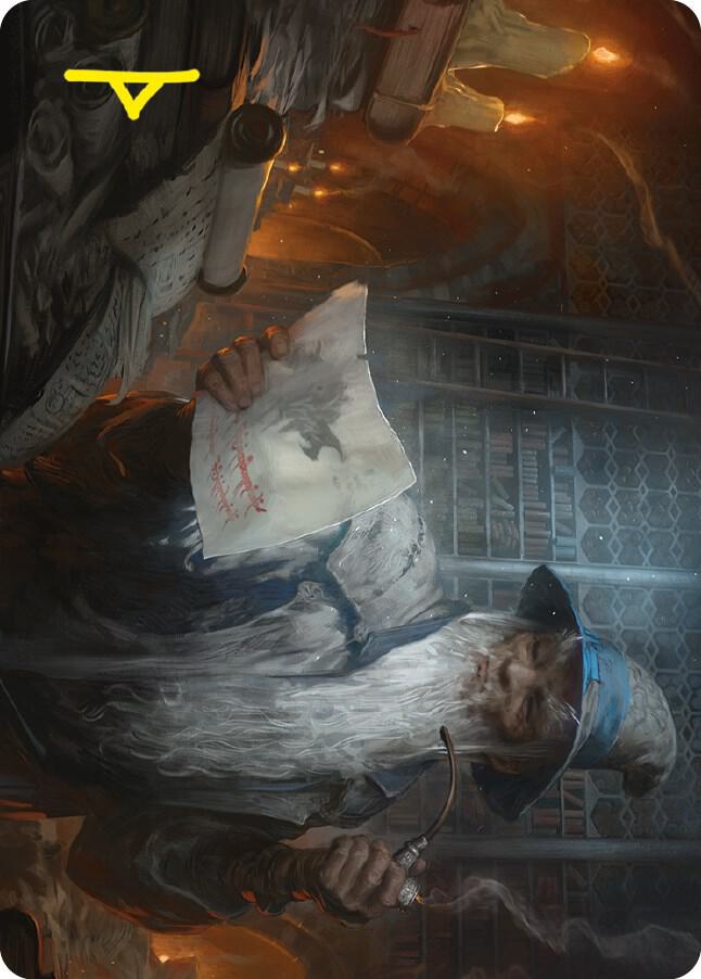 Learn from the Past Art Card Gold Stamped Signature 70 (Art Series: Universes Beyond: The Lord of the Rings: Tales of Middle-earth)  | Good Games Modbury