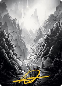 Mountain Art Card Gold Stamped Signature 79 (Art Series: Innistrad: Midnight Hunt)  | Good Games Modbury