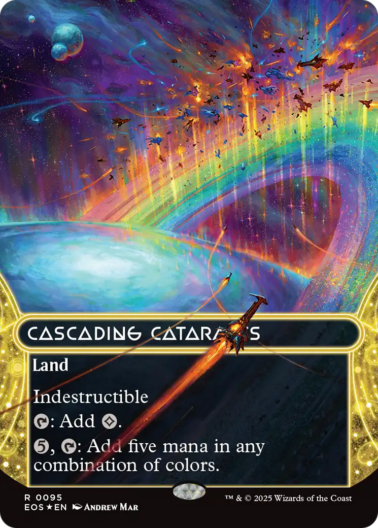 Cascading Cataracts (0095) (Borderless) (Galaxy Foil) [Edge of Eternities: Stellar Sights] | Good Games Modbury