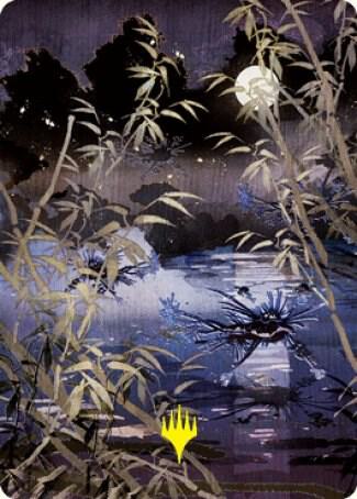 Swamp 297 Art Card Gold Stamped Signature 81 (Art Series: Kamigawa: Neon Dynasty)  | Good Games Modbury