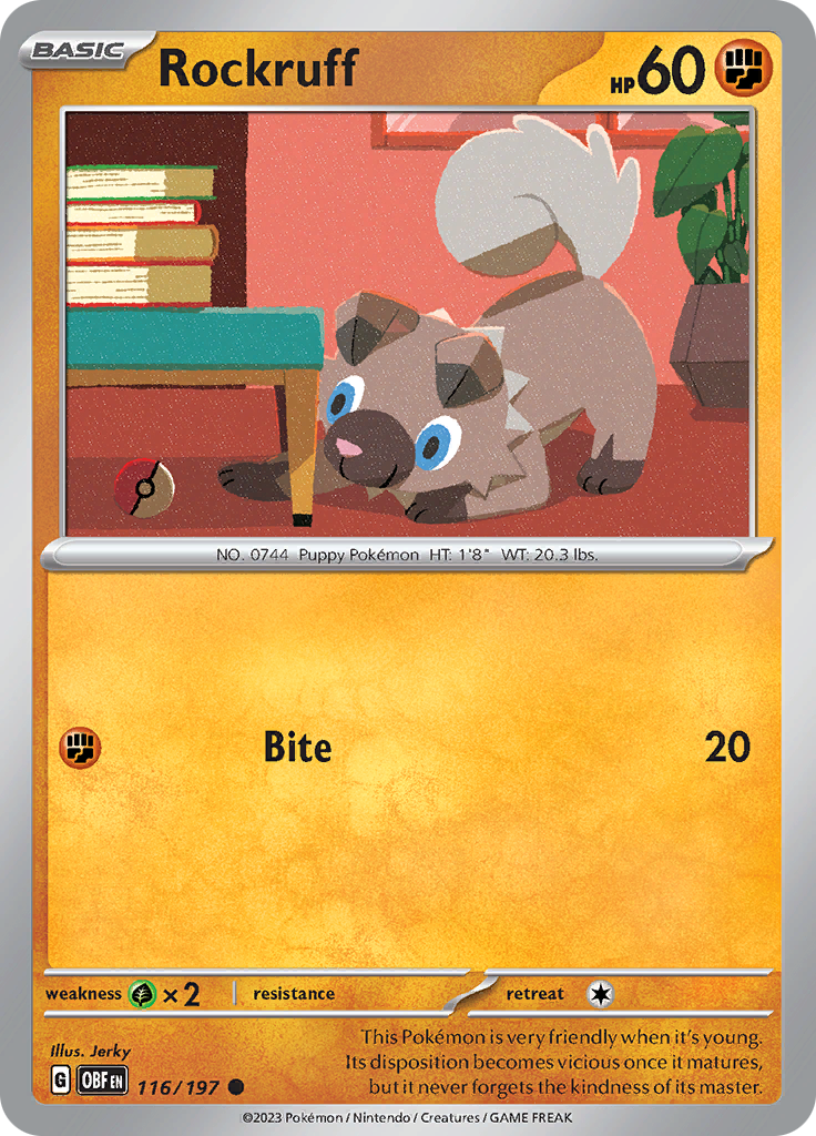 Rockruff (116/197) [Scarlet & Violet: Obsidian Flames] | Good Games Modbury