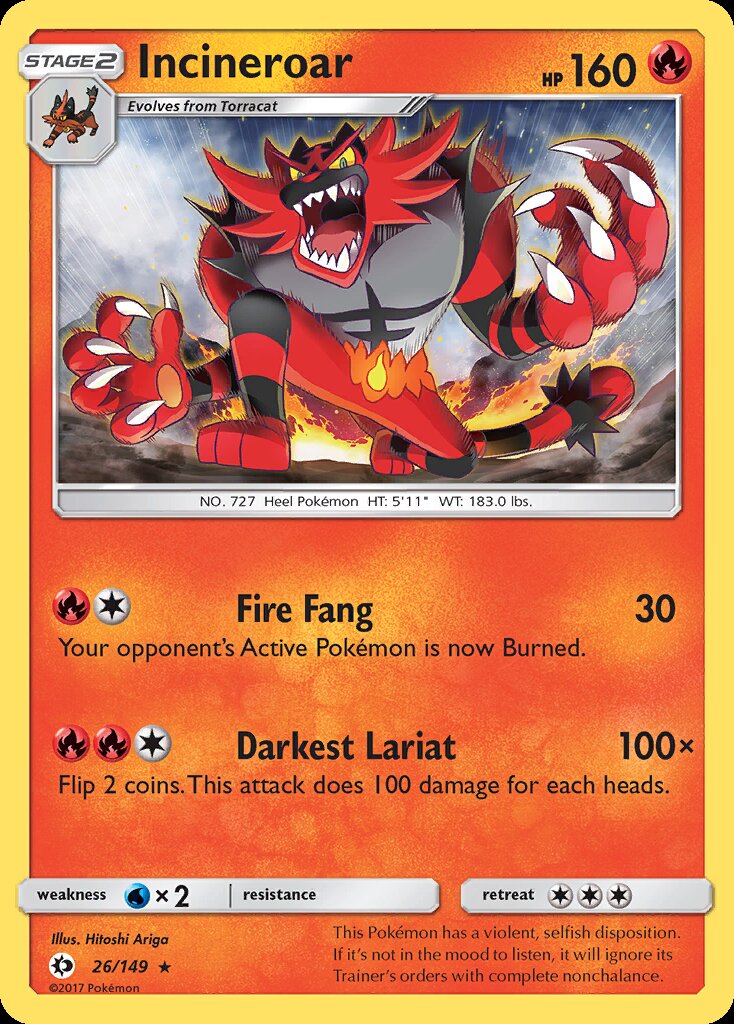Incineroar (26/149) (Theme Deck Exclusive) [Sun & Moon: Base Set] | Good Games Modbury