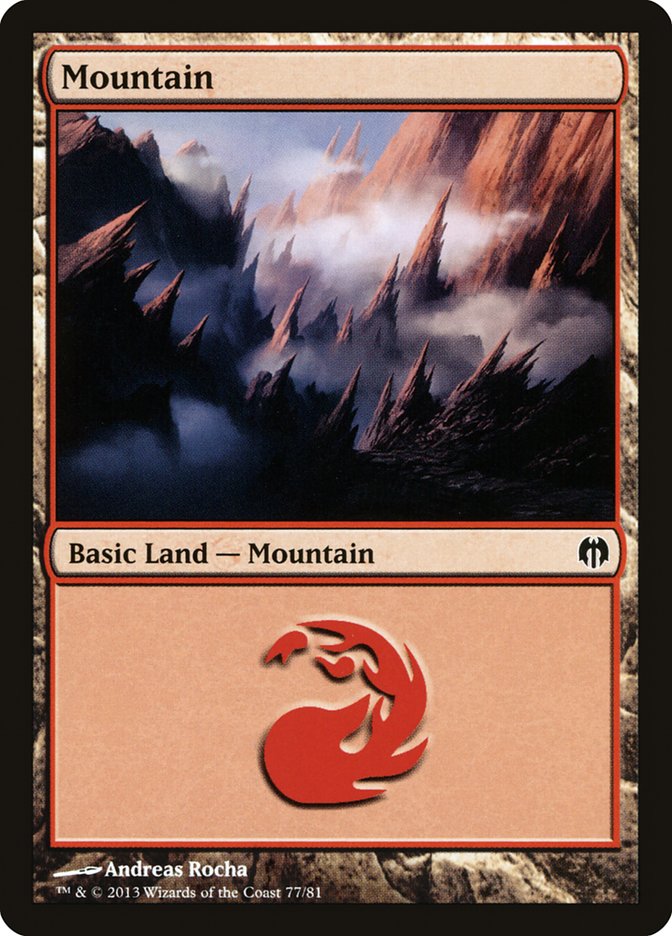 Mountain (77) [Duel Decks: Heroes vs. Monsters] | Good Games Modbury