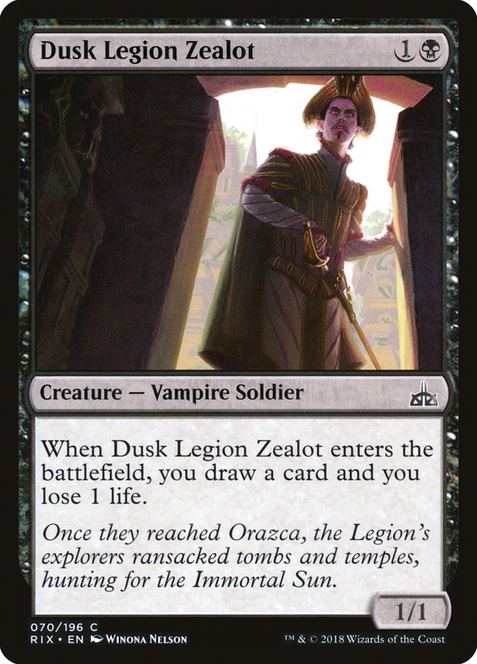 Dusk Legion Zealot [Rivals of Ixalan] | Good Games Modbury