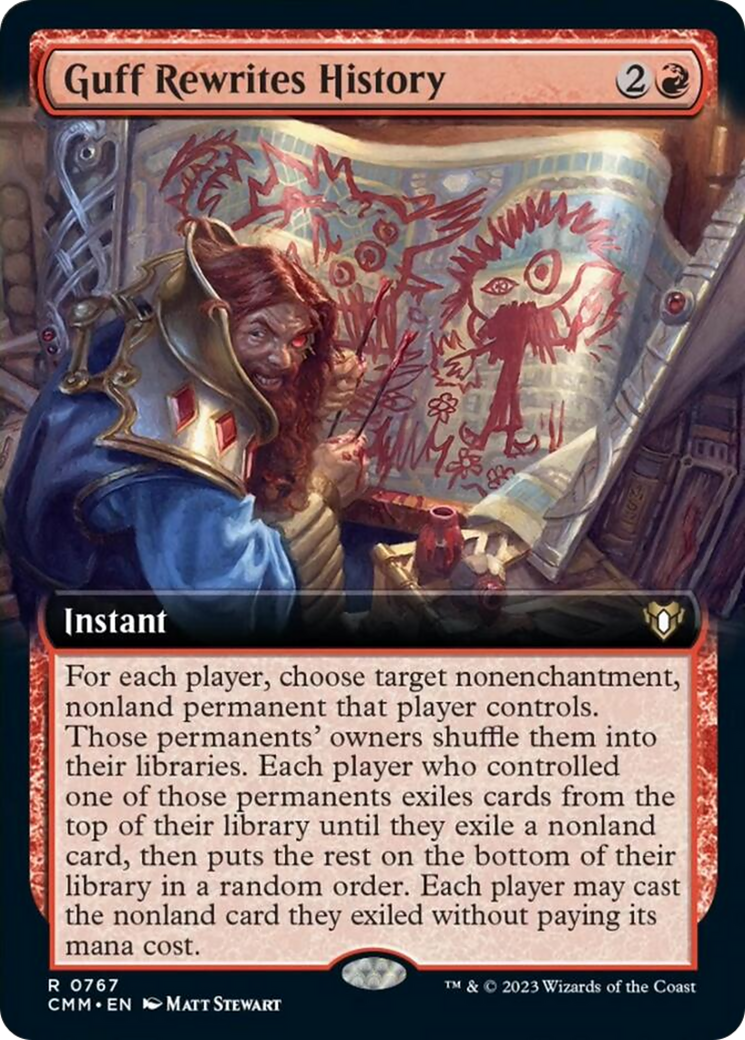 Guff Rewrites History (Extended Art) [Commander Masters] | Good Games Modbury