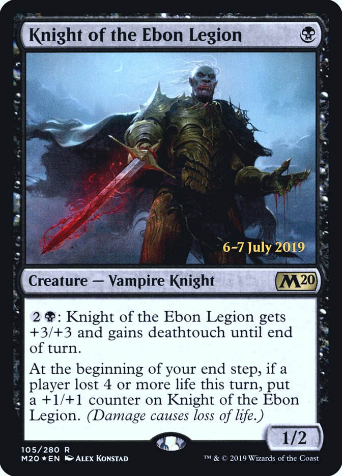 Knight of the Ebon Legion [Core Set 2020 Prerelease Promos] | Good Games Modbury