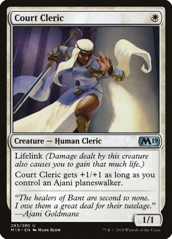 Court Cleric [Core Set 2019] | Good Games Modbury