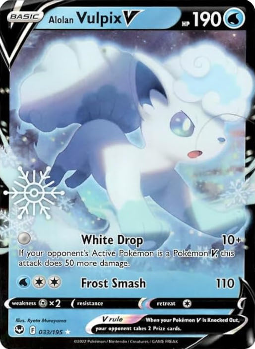 Alolan Vulpix V (033/195) (Holiday Calendar) [Sword & Shield: Silver Tempest] | Good Games Modbury