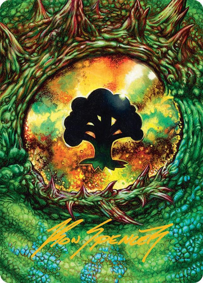 Forest Art Card 32 54 Gold Stamped Signature 32 (Art Series: Tarkir: Dragonstorm)  | Good Games Modbury