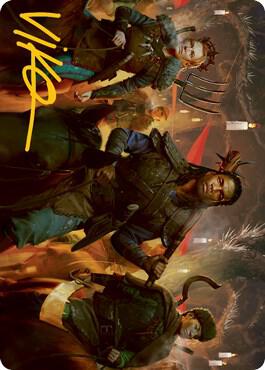 Candlelit Cavalry Art Card Gold Stamped Signature 48 (Art Series: Innistrad: Midnight Hunt)  | Good Games Modbury
