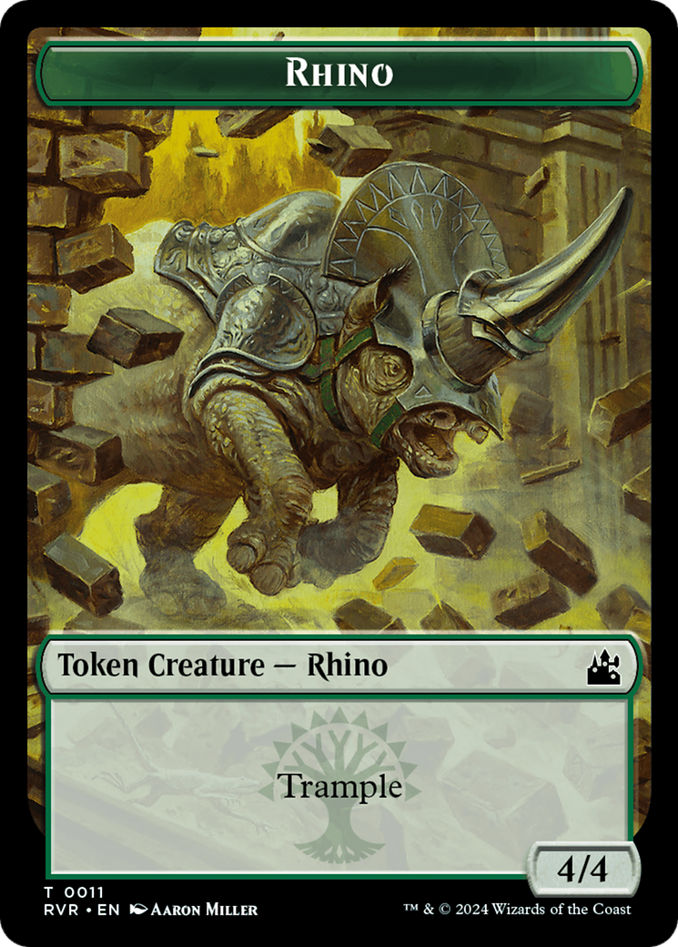 Bird // Rhino Double-Sided Token [Ravnica Remastered Tokens] | Good Games Modbury