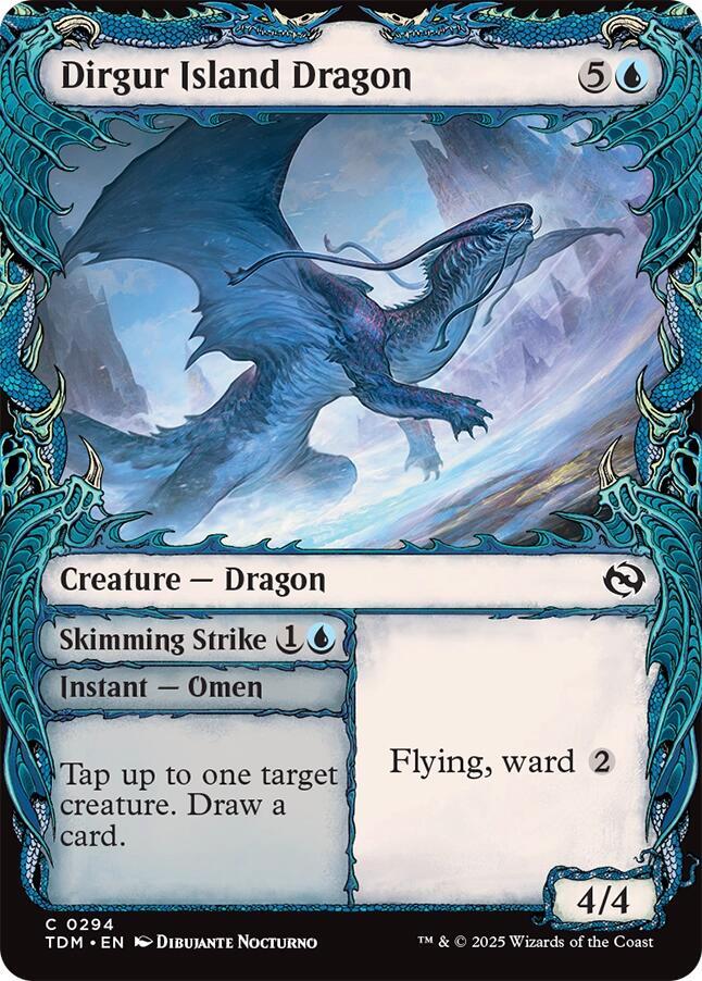 Dirgur Island Dragon // Skimming Strike 294 (Tarkir: Dragonstorm)  - Showcase Foil | Good Games Modbury