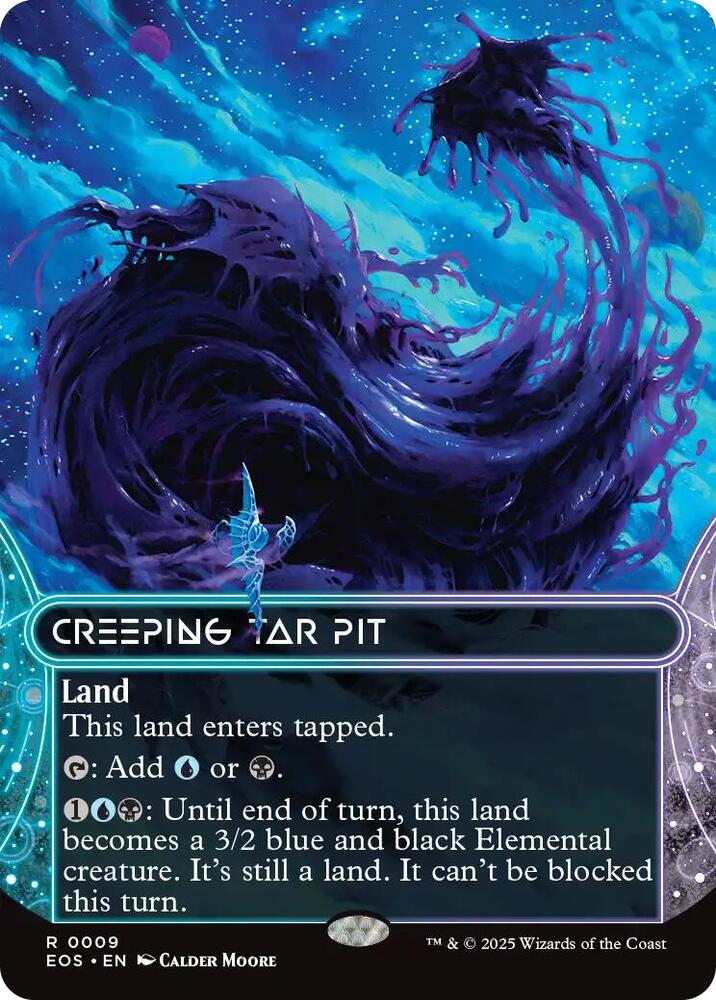 Creeping Tar Pit  9 (Edge of Eternities: Stellar Sights)  - Borderless Foil | Good Games Modbury
