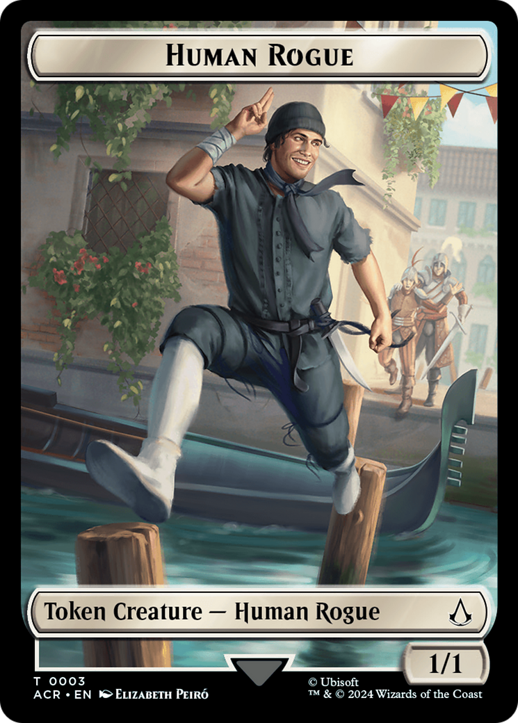 Assassin // Human Rogue Double-Sided Token [Assassin's Creed Tokens] | Good Games Modbury