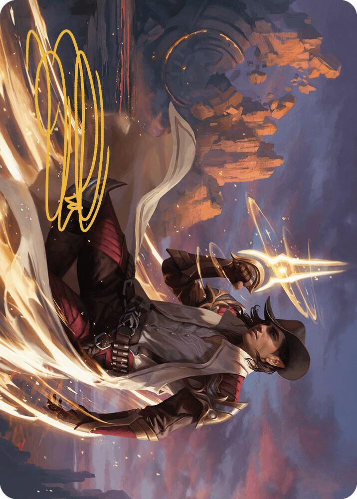 Kellan the Kid Art Card Gold Stamped Signature 24 (Art Series: Outlaws of Thunder Junction)  | Good Games Modbury