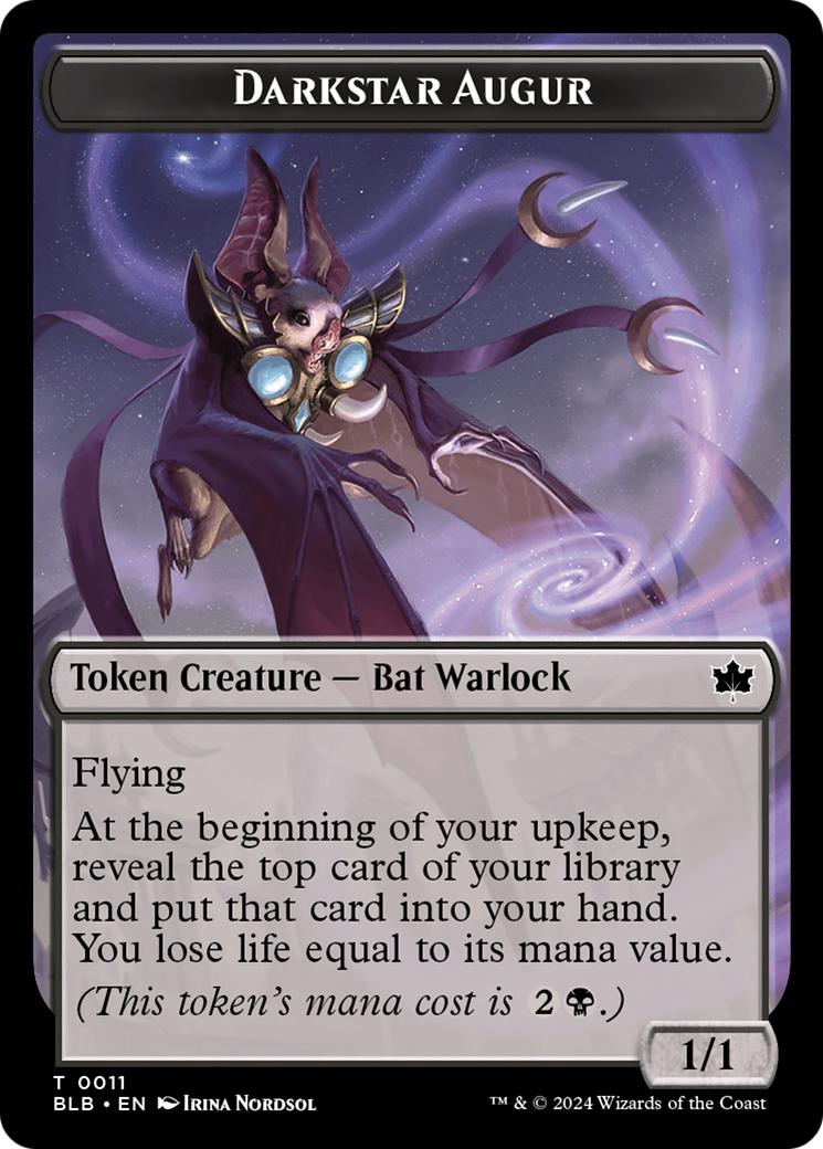 Darkstar Augur Token [Bloomburrow Tokens] | Good Games Modbury