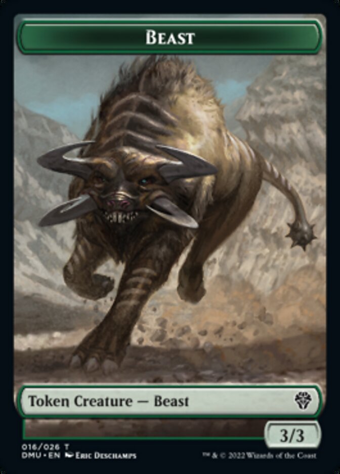 Kavu // Beast Double-Sided Token [Dominaria United Commander Tokens] | Good Games Modbury