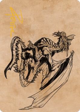 Ancient Silver Dragon Art Card 47 81 Gold Stamped Signature 47 (Art Series: Commander Legends: Battle for Baldur's Gate)  | Good Games Modbury