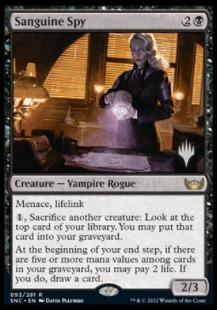 Sanguine Spy (Promo Pack) [Streets of New Capenna Promos] | Good Games Modbury