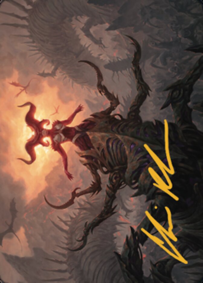 Sheoldred, the Apocalypse Art Card (Gold-Stamped Signature) [Dominaria United Art Series] | Good Games Modbury