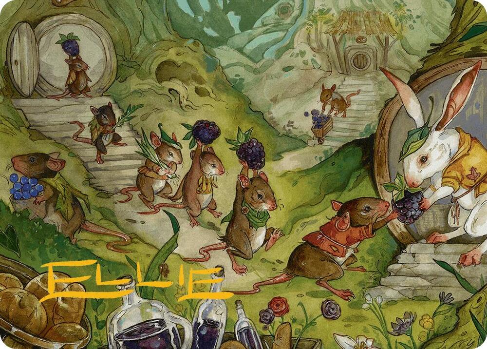 For the Common Good Art Card 43 54 Gold Stamped Signature 43 (Art Series: Bloomburrow)  | Good Games Modbury