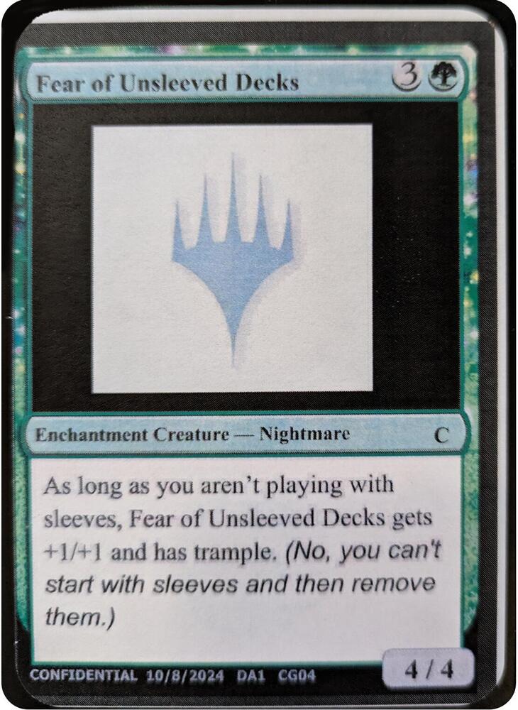 Fear of Unsleeved Decks CG04/477 (Un-Known Event Playtest Cards)  | Good Games Modbury