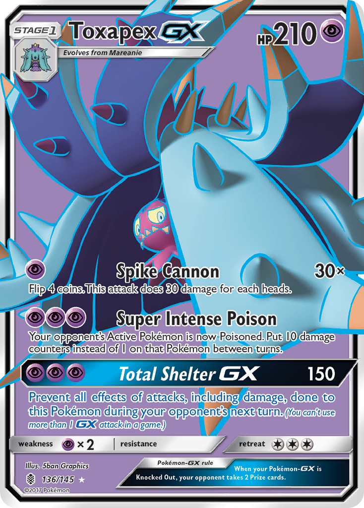 Toxapex GX (136/145) [Sun & Moon: Guardians Rising] | Good Games Modbury