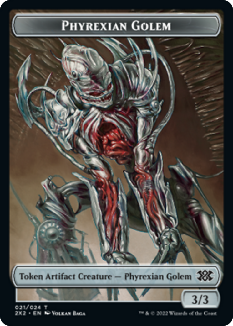 Egg // Phyrexian Golem Double-Sided Token [Double Masters 2022 Tokens] | Good Games Modbury