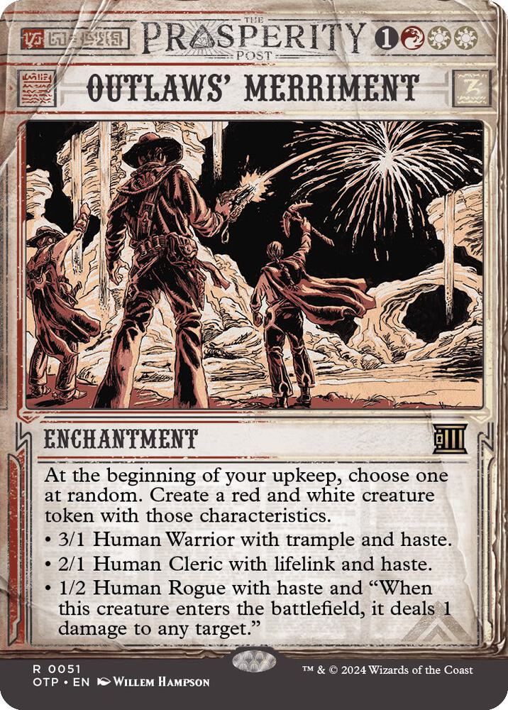 Outlaws' Merriment 51/65 (Outlaws of Thunder Junction: Breaking News)  - Showcase Foil | Good Games Modbury