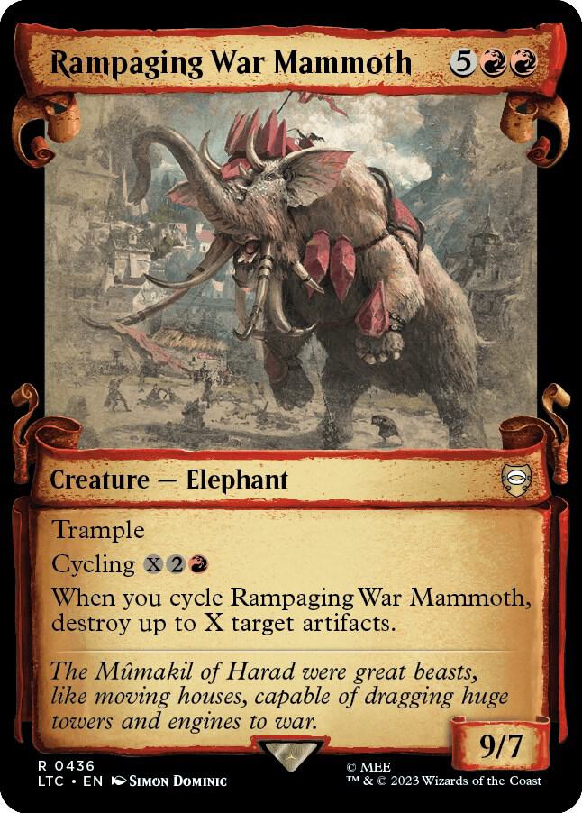 Rampaging War Mammoth Showcase Scrolls 436 (Commander: The Lord of the Rings: Tales of Middle-earth)  - Showcase Scroll Foil | Good Games Modbury