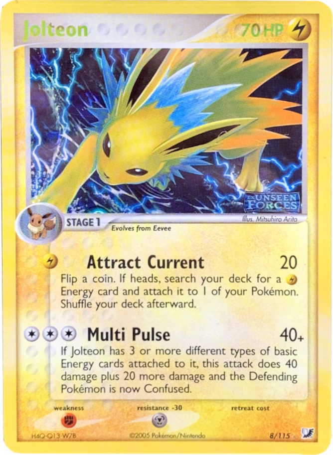 Jolteon (8/115) (Stamped) [EX: Unseen Forces] | Good Games Modbury