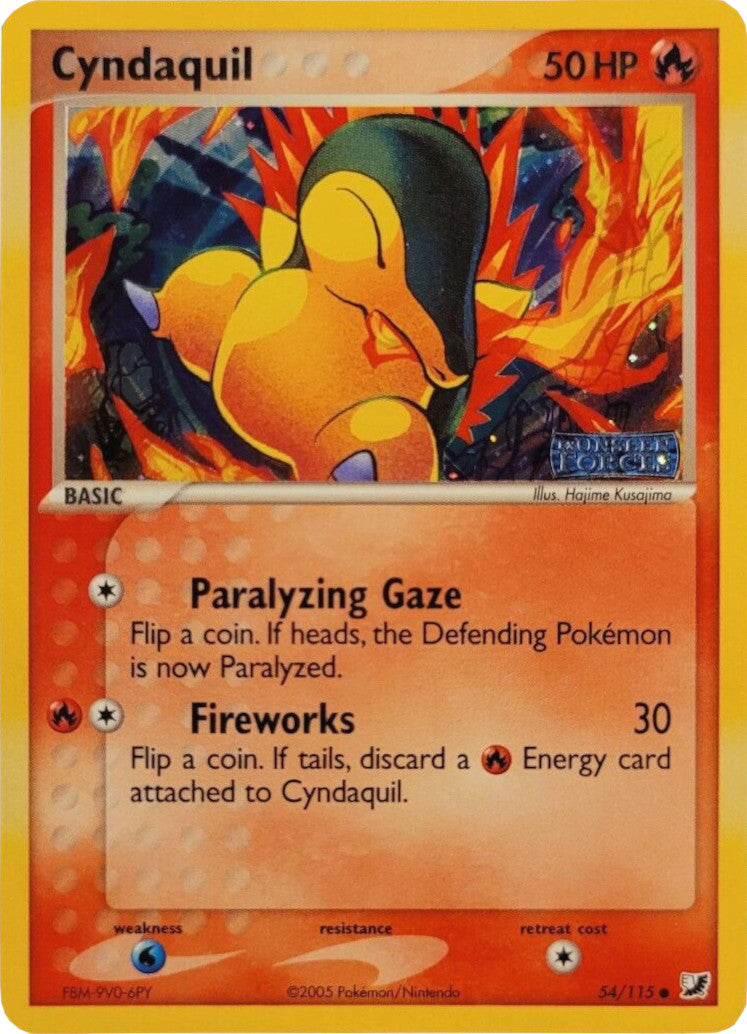 Cyndaquil (54/115) (Stamped) [EX: Unseen Forces] | Good Games Modbury