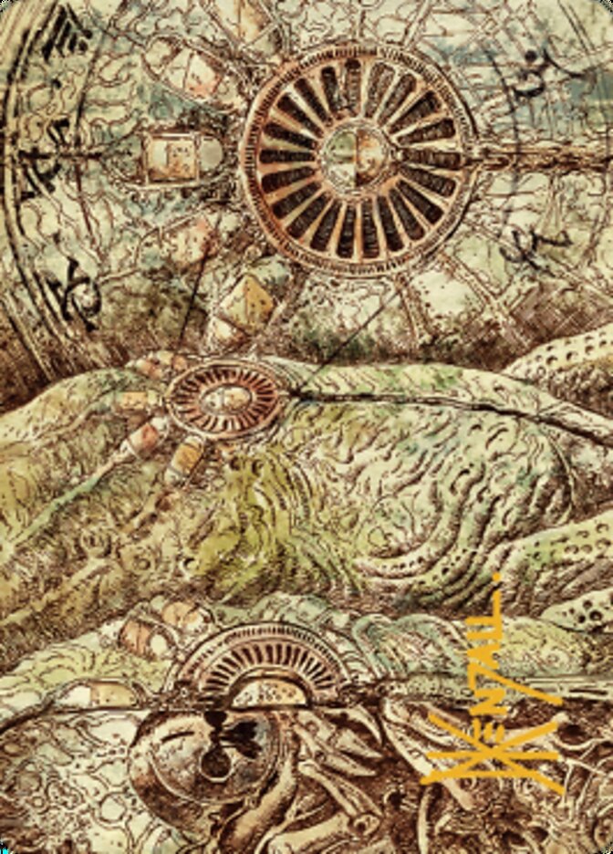 Phyrexian Processor Art Card (Gold-Stamped Signature) [The Brothers' War Art Series] | Good Games Modbury