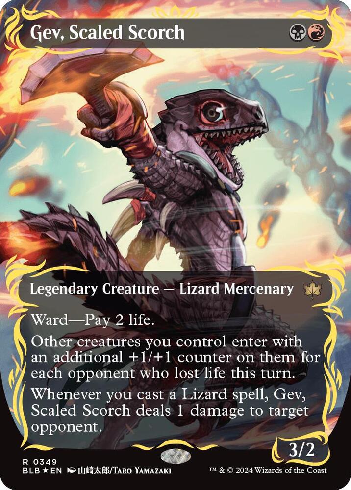 Gev, Scaled Scorch 349 (Bloomburrow)  - Borderless Raised Foil | Good Games Modbury